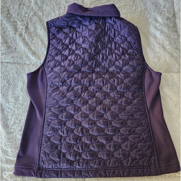 LL BEAN Dusty Purple Quilted Fleece Puffer Vest Zip Medium. Excellent Condition! - Picture 2 of 8